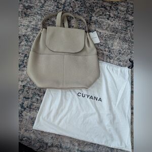 NEW Cuyana 16" Leather Backpack, Stone